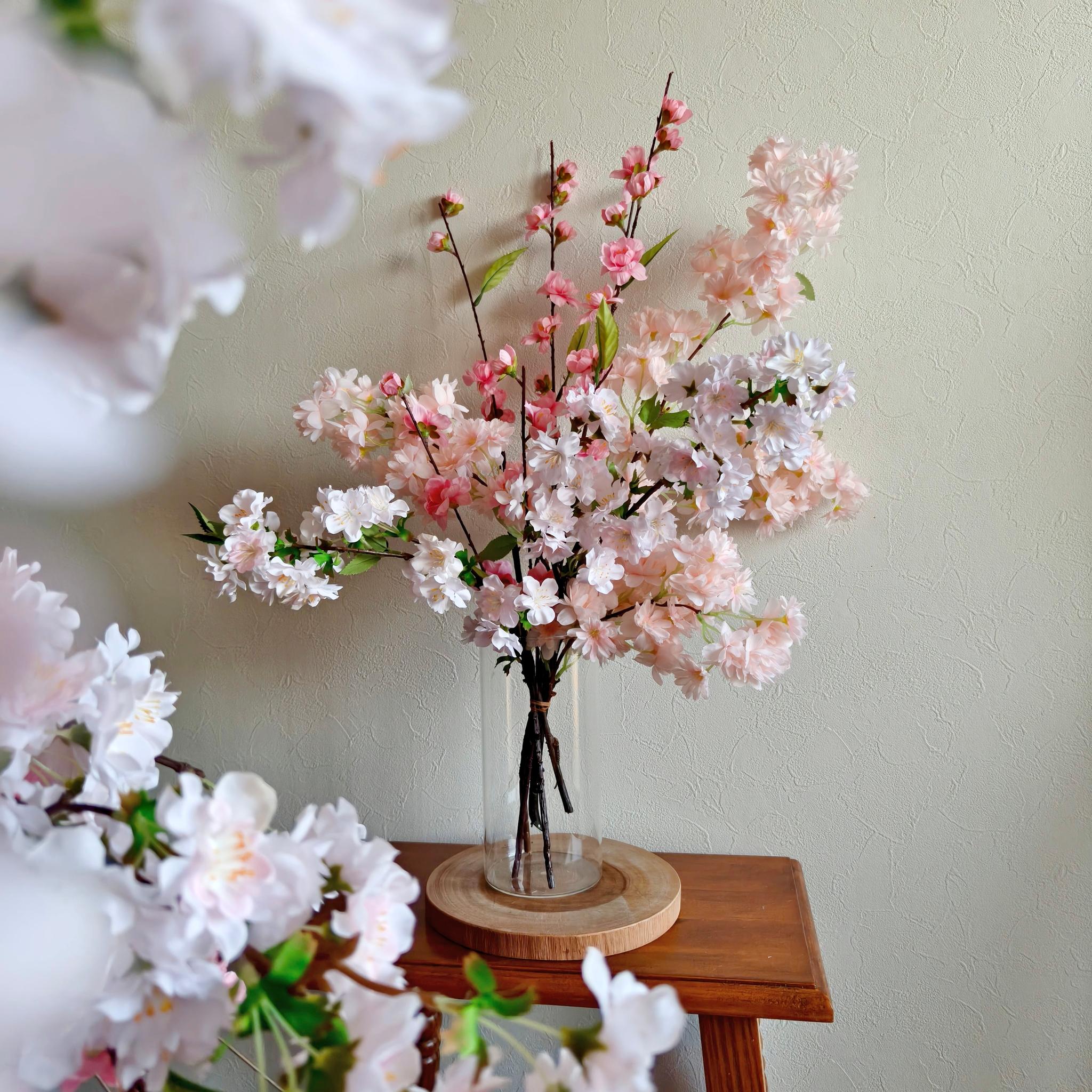 桜と花桃の春色ブーケ ひなまつり2026 インテリア お祝い花 入学祝い 母の日 | 2枚目